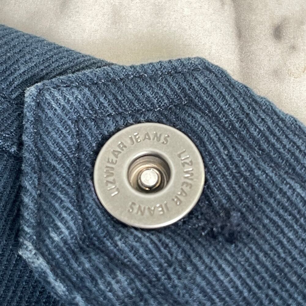 Liz Claiborne Lizwear Jeans Petite Blue Corduroy Utility Jacket 100% Cotton - Picture 8 of 13